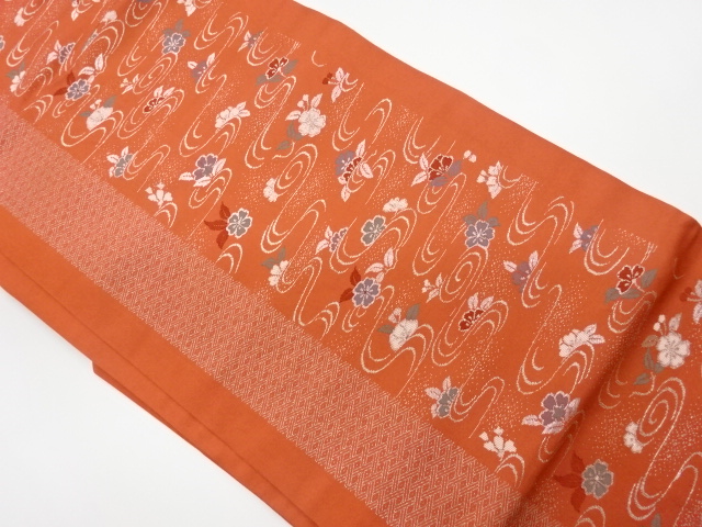 JAPANESE KIMONO / VINTAGE NAGOYA OBI / WOVEN SAKURA & STREAM